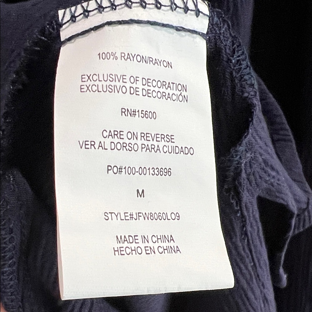 Market & Spruce Floral Embroidered Navy Blouse - Picture 5 of 7